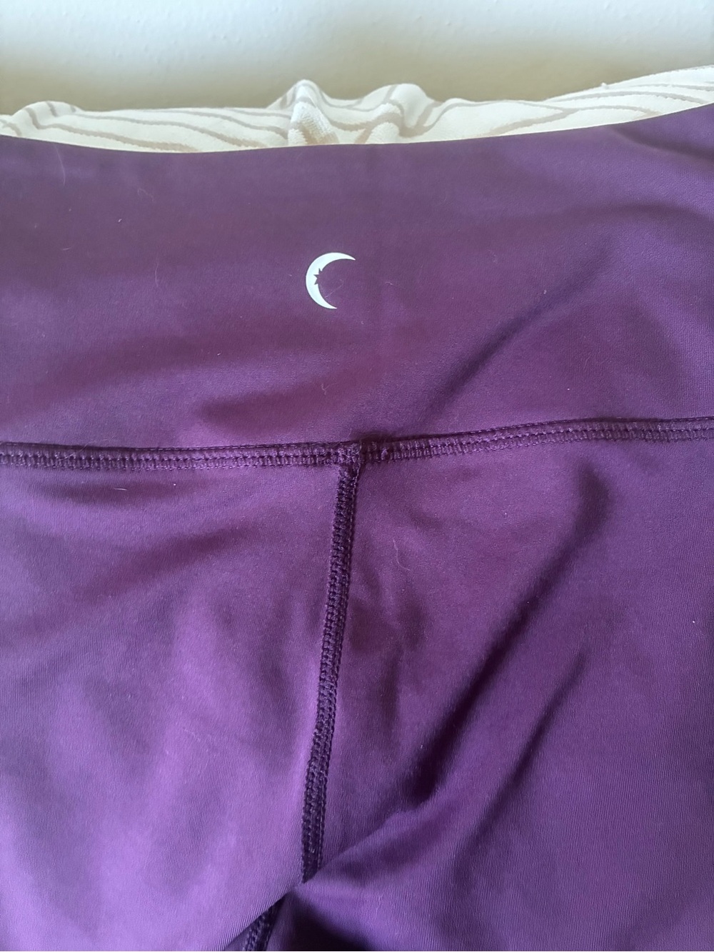 ZYIA Plum Athletic Leggings for Kids with White Side Stripe - Picture 3 of 4